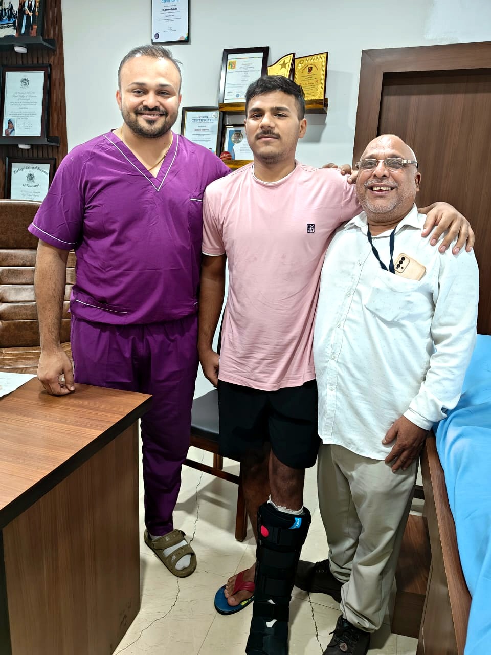 Dr. Ekansh Debuka with patients at Debuka Hospital, Ranchi